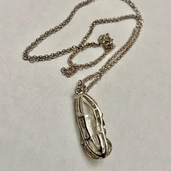 Vintage Encased Biwa Pearls Pendant w/18in Sterling-925 Chain Necklace - Picture 6 of 12